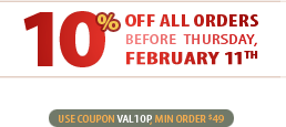 10% Off All Orders Before February 11th