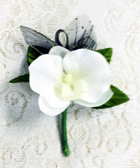 Phalaenopsis Wrist Corsage and Boutonniere