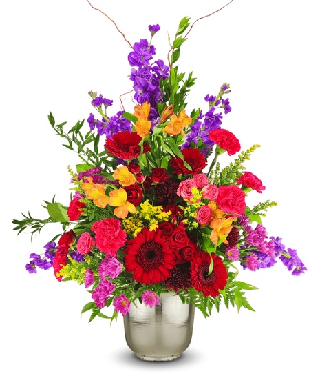 Colorful Mixed Floral Funeral Arrangement