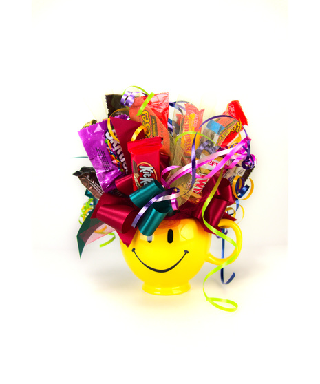 Be Happy Mug Candy Bouquet