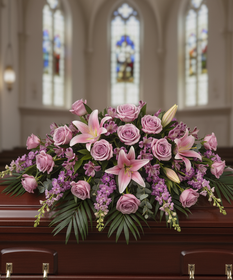 Lavender Eventide Casket Spray