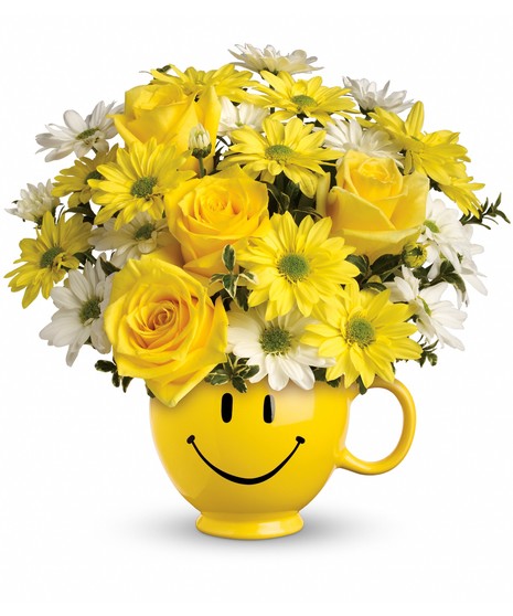 Daisy and Rose Mug Arrangement