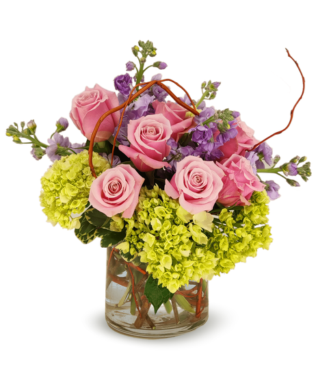 Summer Rose and Hydrangea Floral Arrangement