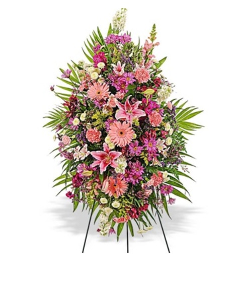Pink and Purple Sympathy Easel Spray