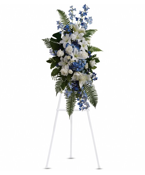 Blue Tears Standing Spray - Creative Floral Designs