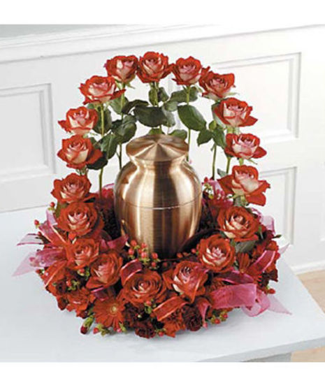 Rose Urn Funeral Piece