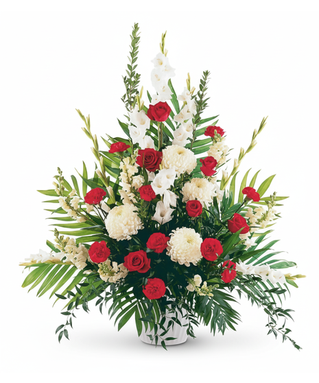 Red and White Funeral Piece