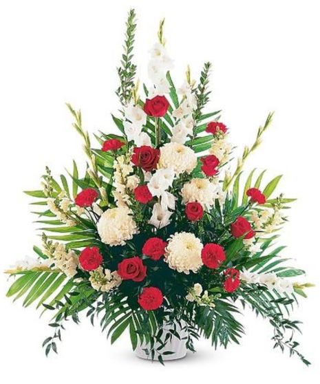 Red and White Funeral Piece