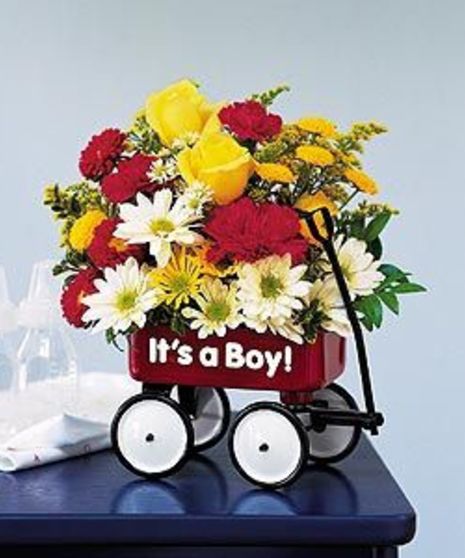 Baby's First Wagon Bouquet (Boy)