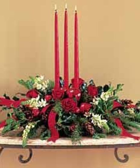 Rose and Pine Holiday Centerpiece