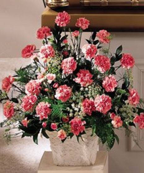 Pink Carnation Funeral Arrangement