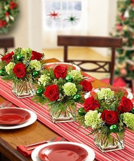 Rose and Carnation Holiday Christmas Cubes